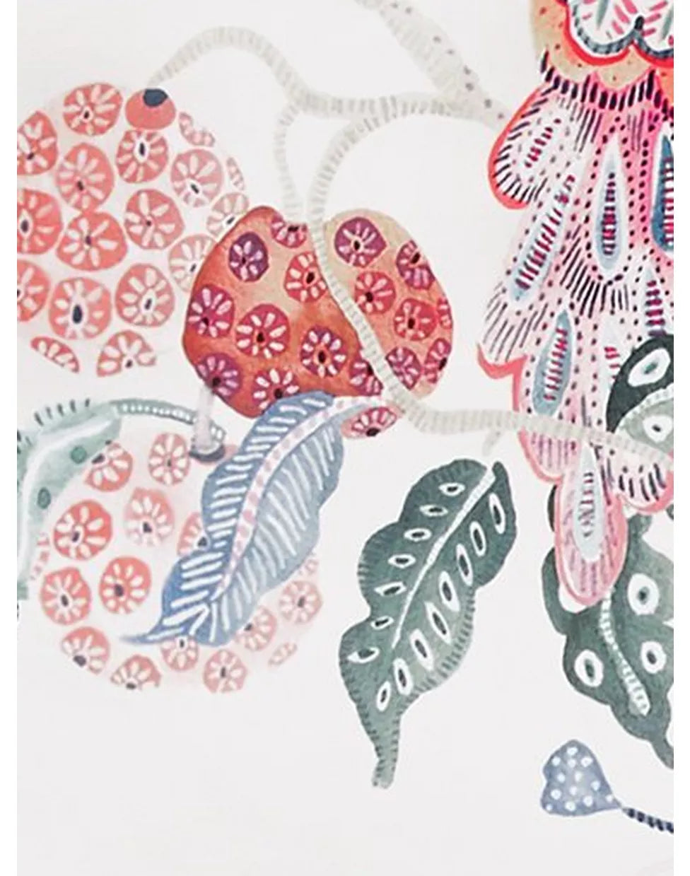 John Lewis fruit tree wallpaper with tropical design, UK version