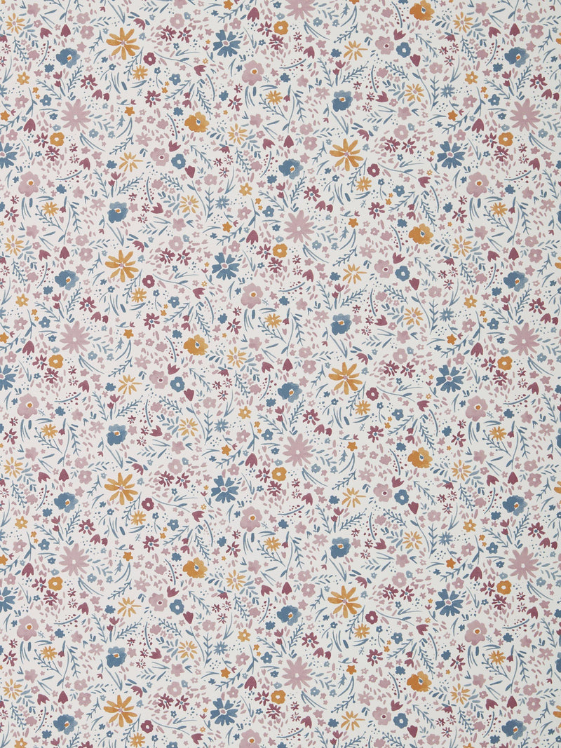 Hand-Painted Floral Wallpaper with Prairie Design