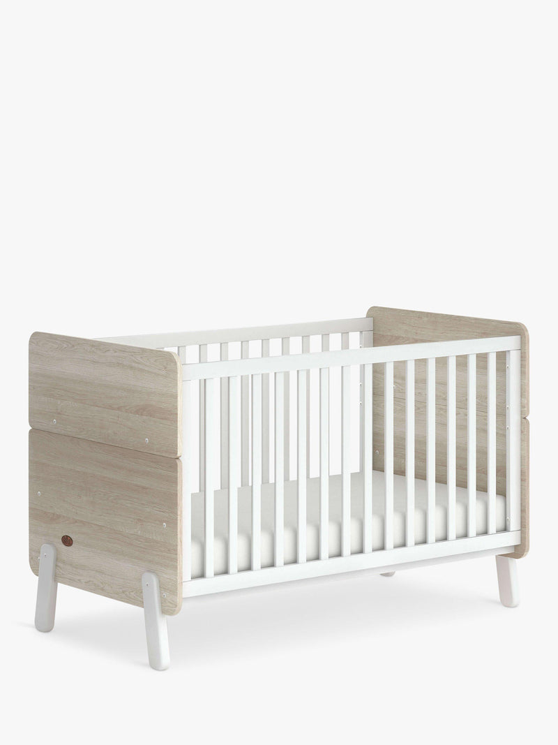 Boori Natty white and oak cot bed with mattress - British product