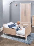 Boori Natty Cotbed and Neat chest set, White/Oak - British product