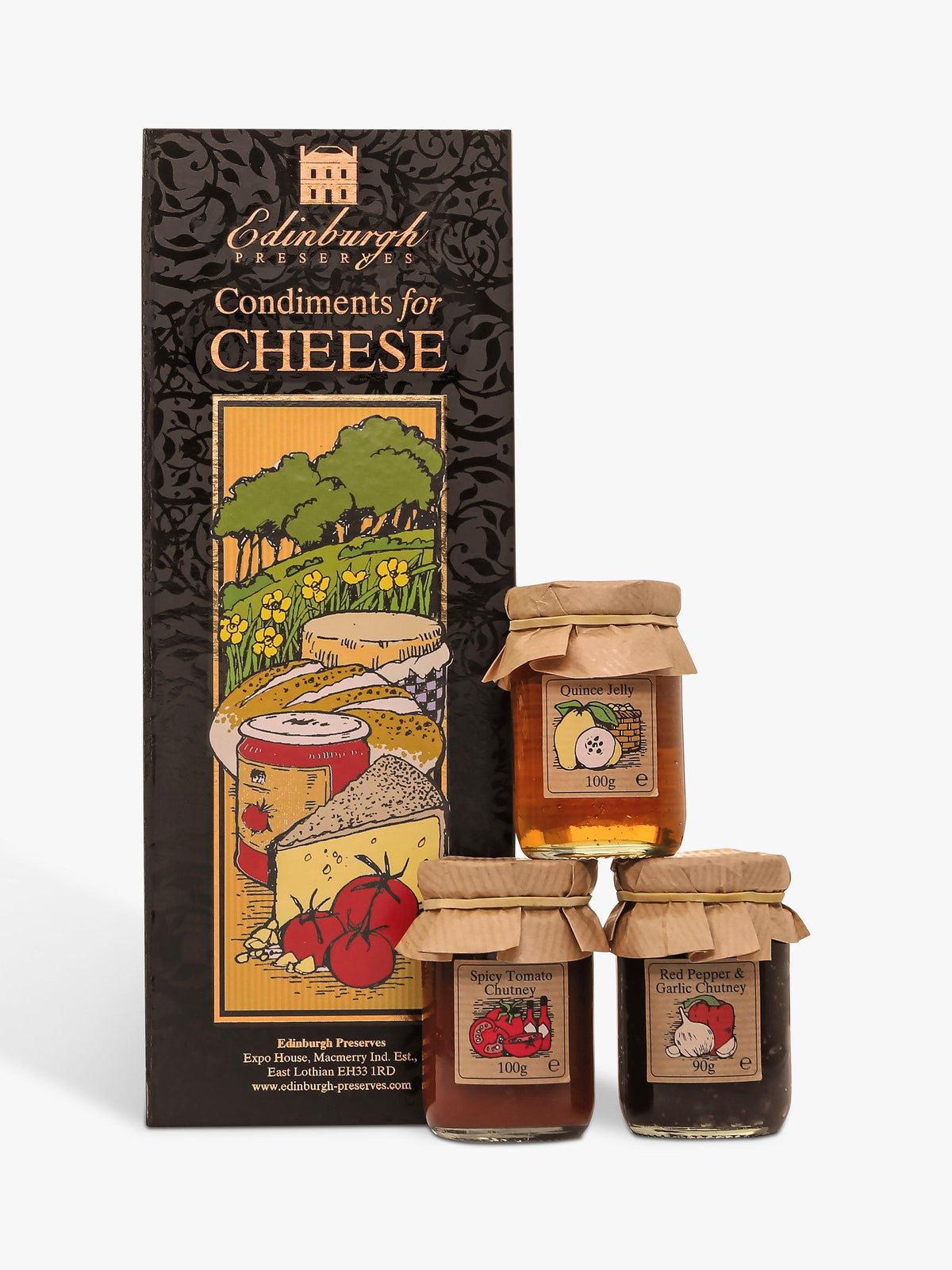 Cheese Board Condiment Set with Three Preserves 290g