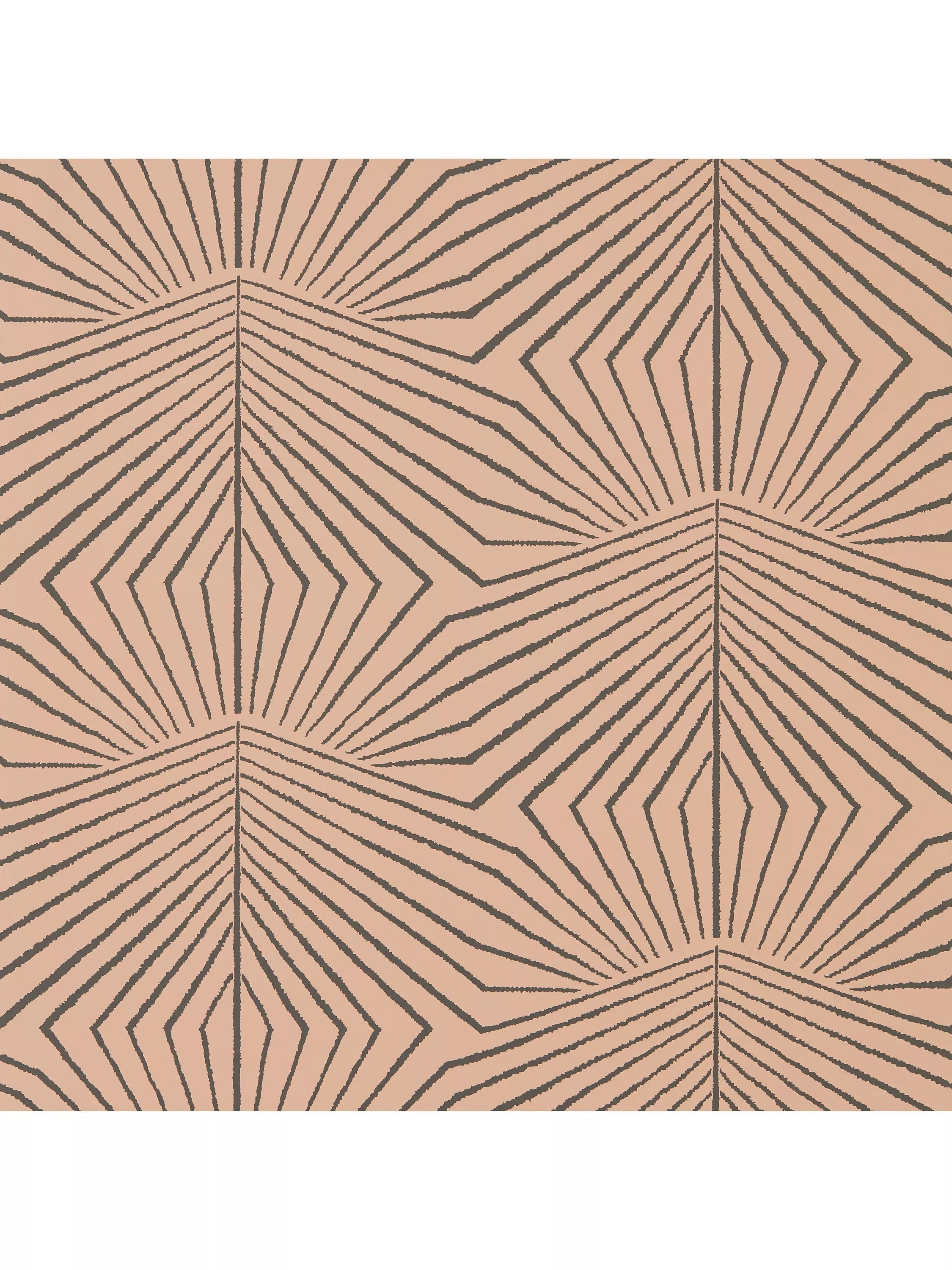 Harlequin Dawning geometric pattern wallpaper in chalky colors, UK version