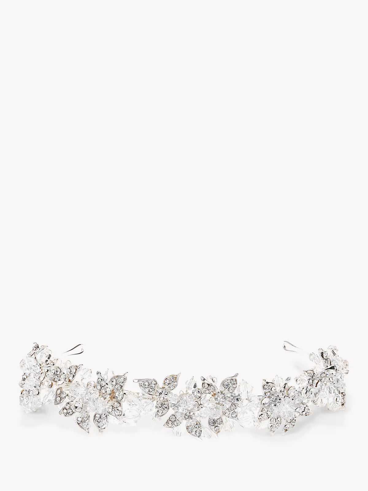 Jon Richard emery silver plated leaf and bead tiara, UK version