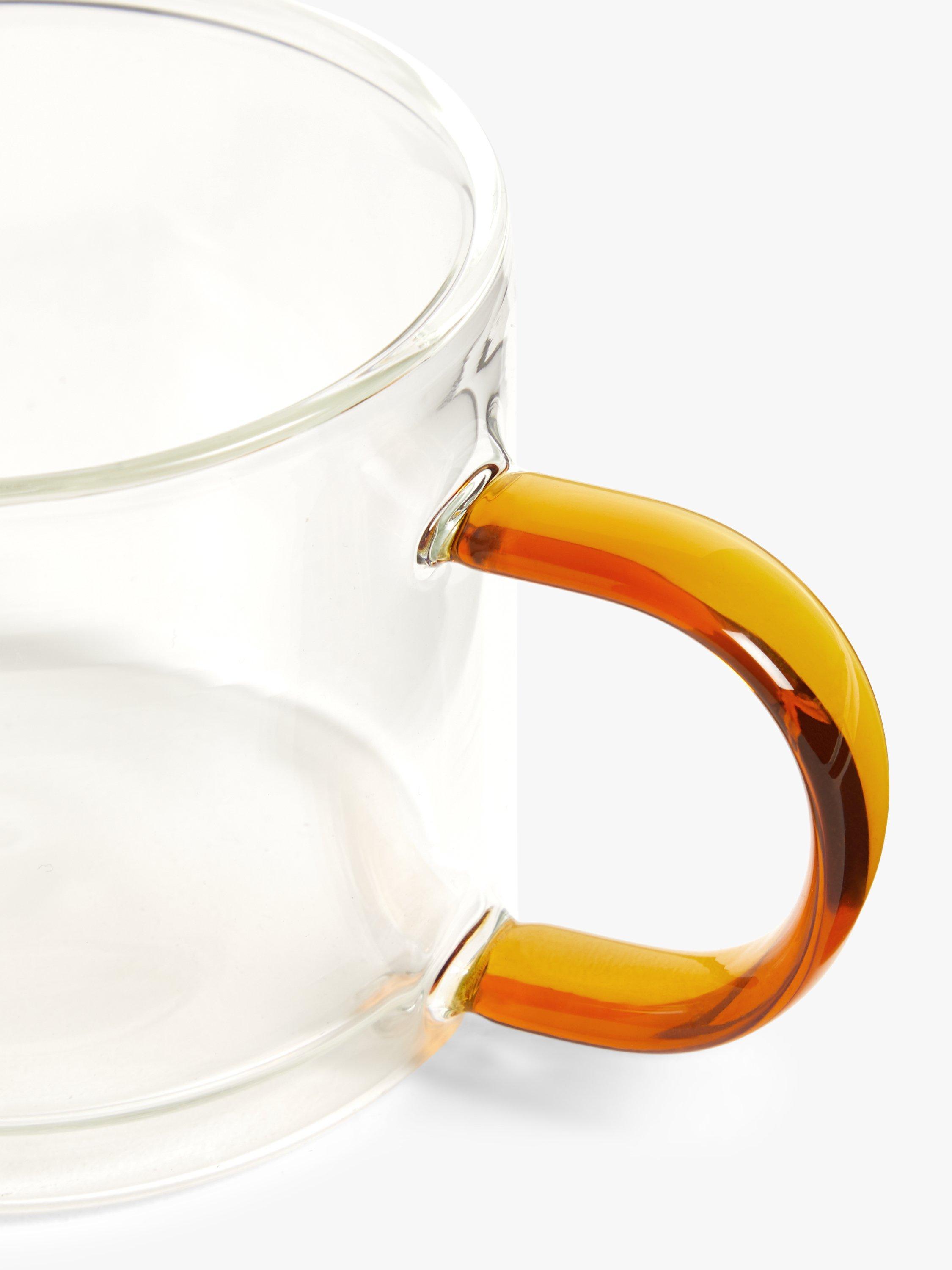 John Lewis orange glass coffee mug 280ml, UK version