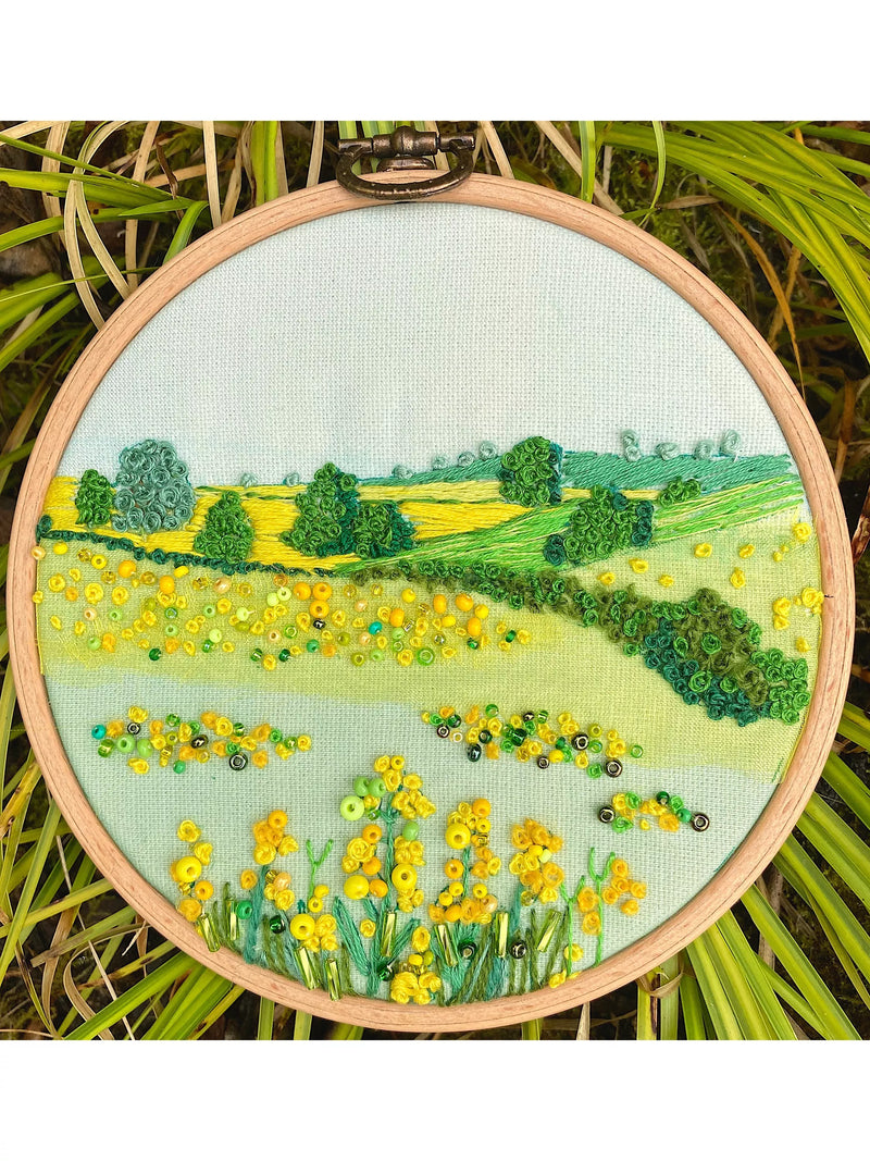 Rowandean Fields of Gold embroidery kit, imported from the UK