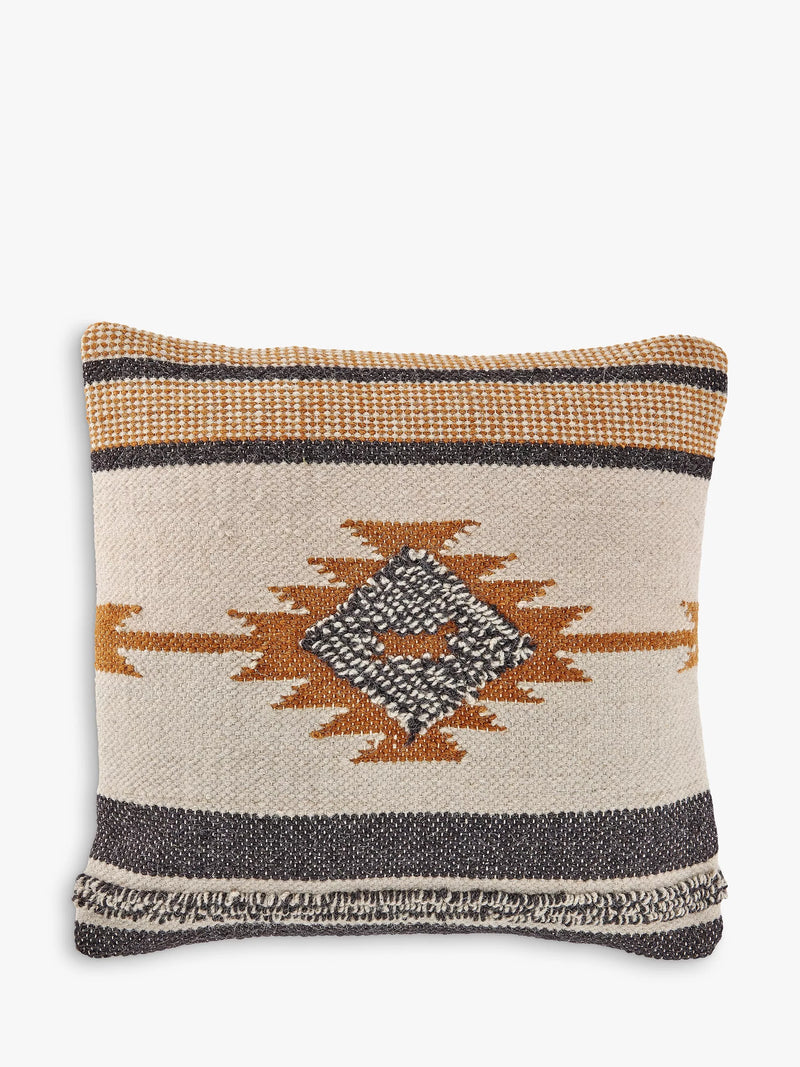 nkuku cushion cover in mustard and grey, imported from the UK