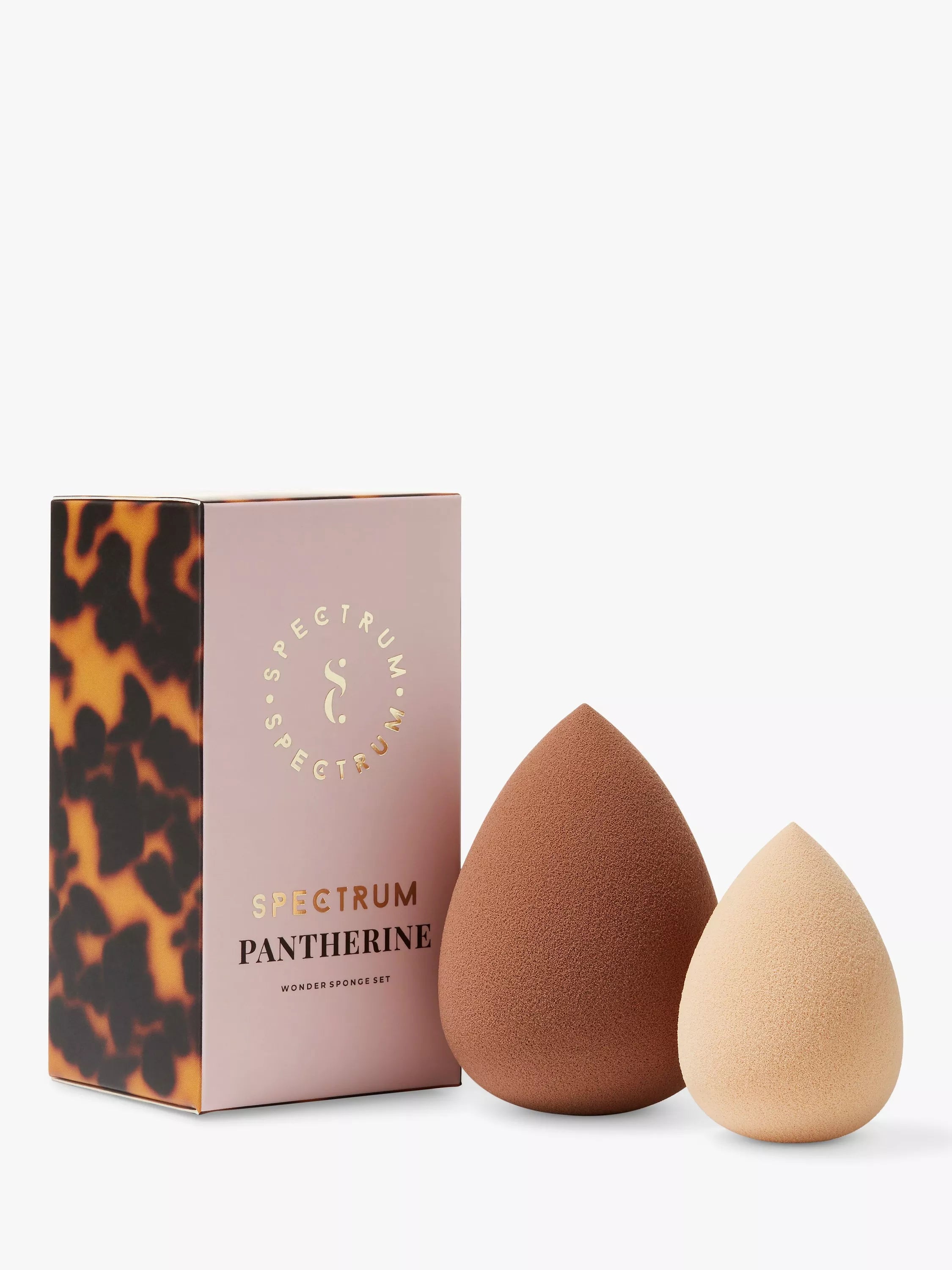 Spectrum Pantherine makeup sponge set with full and half sizes (British brand)