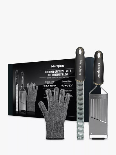 Gourmet Grater Set with Zester, Slicer, and Cut-Resistant Glove