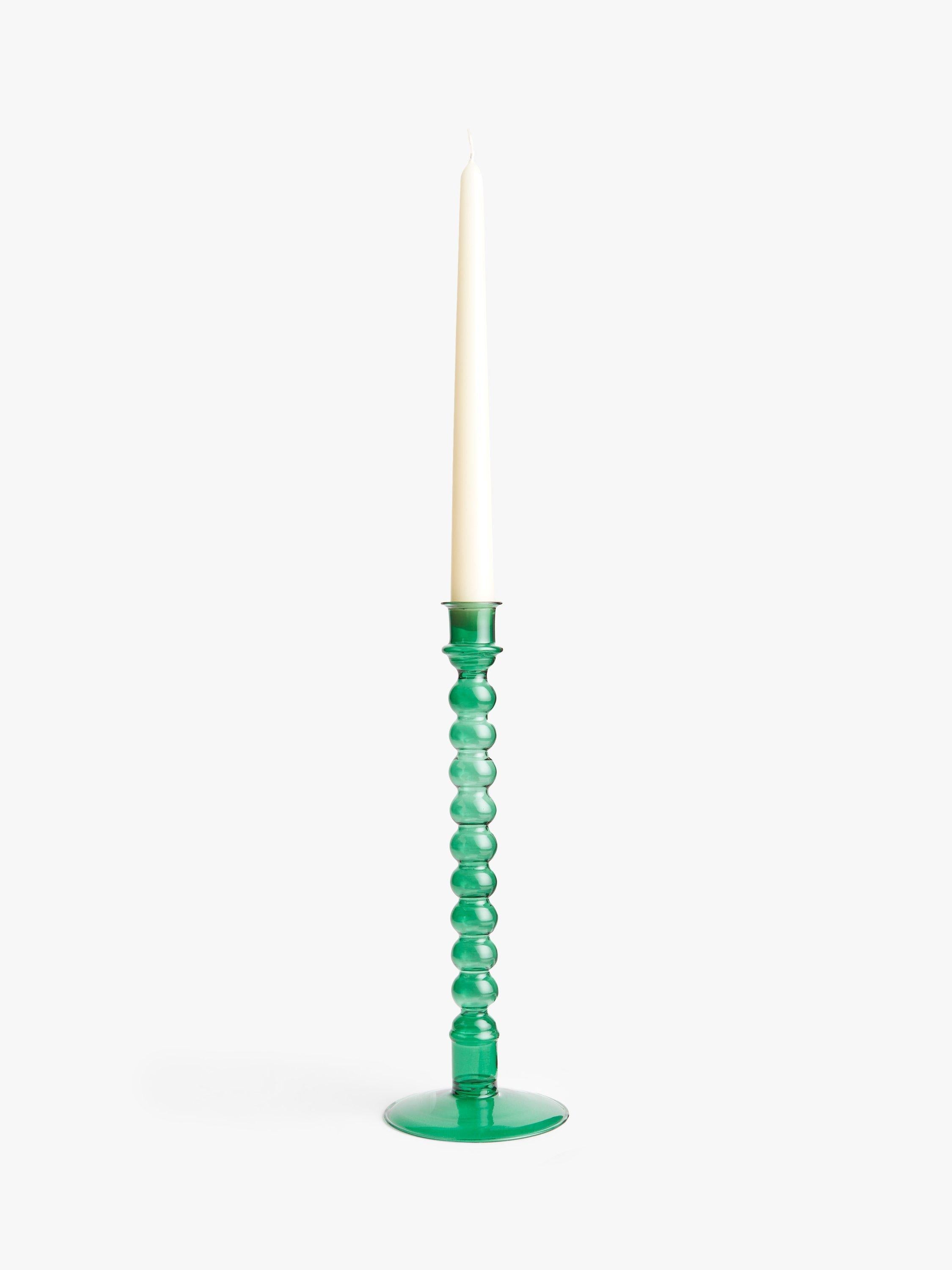 John Lewis Grassmere green glass candle holder, UK version