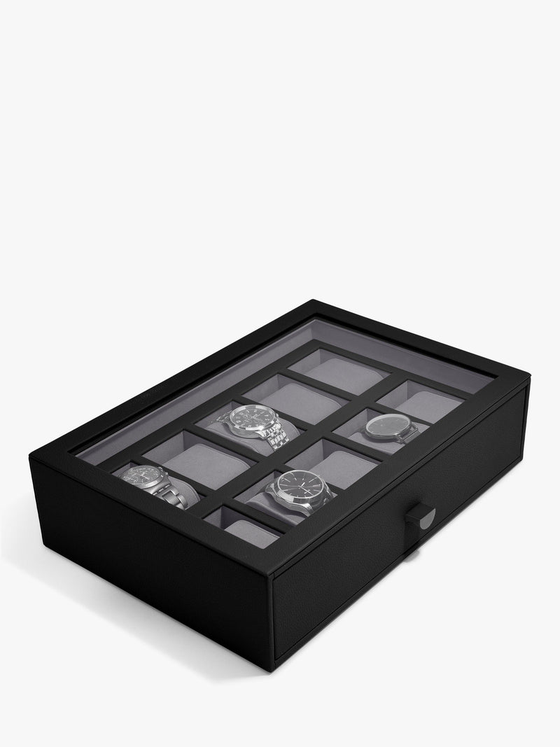 Stackers black 10 piece watch storage drawer (British brand)