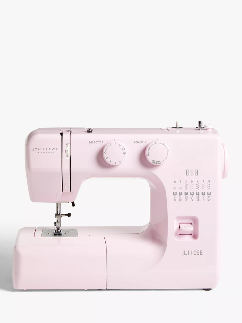 John Lewis sewing machine in soft pink with 14 stitch options, UK version