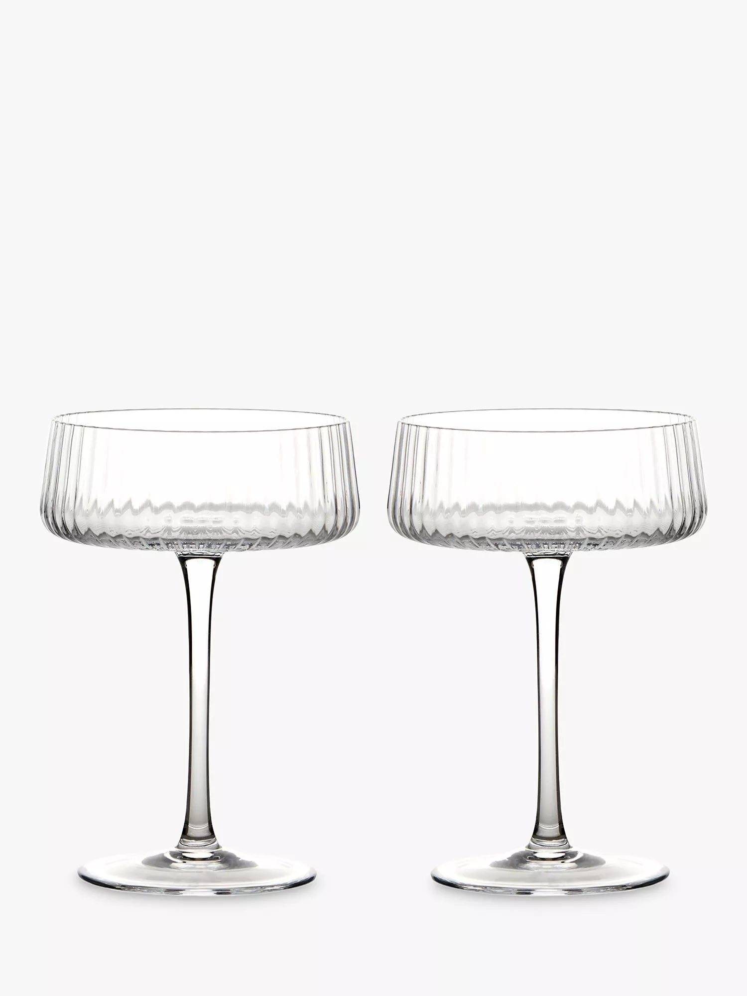 Anton Studio Designs Empire Glass Champagne Saucer, Set of 2, 250ml - McGrocer