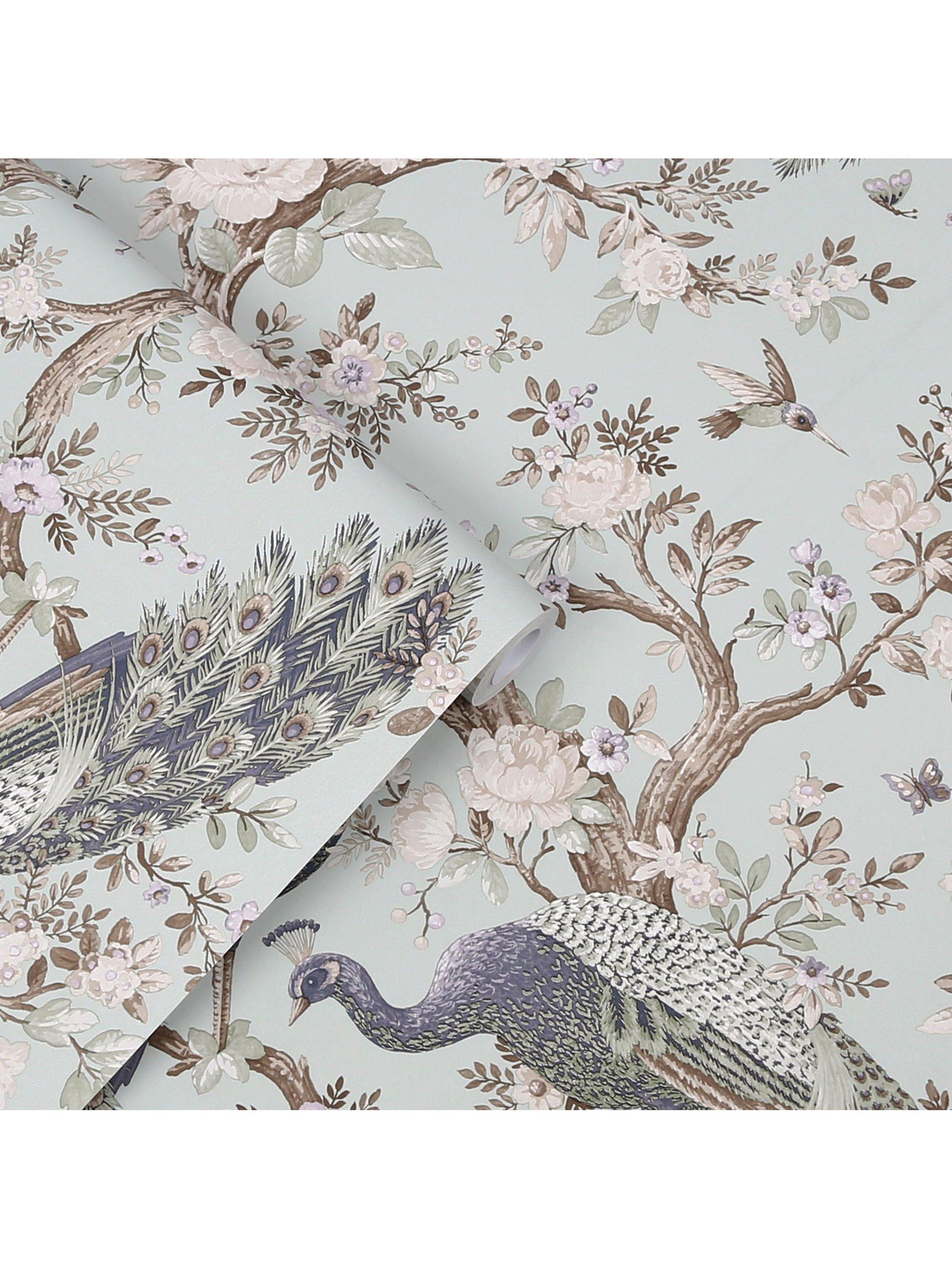 Laura Ashley peacock design wallpaper, UK version