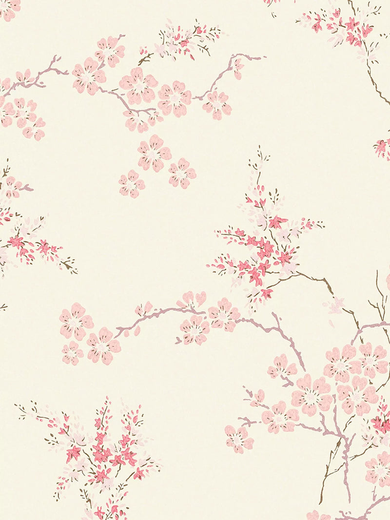 Laura Ashley Oriental Blossom pattern wallpaper for interior walls, UK version