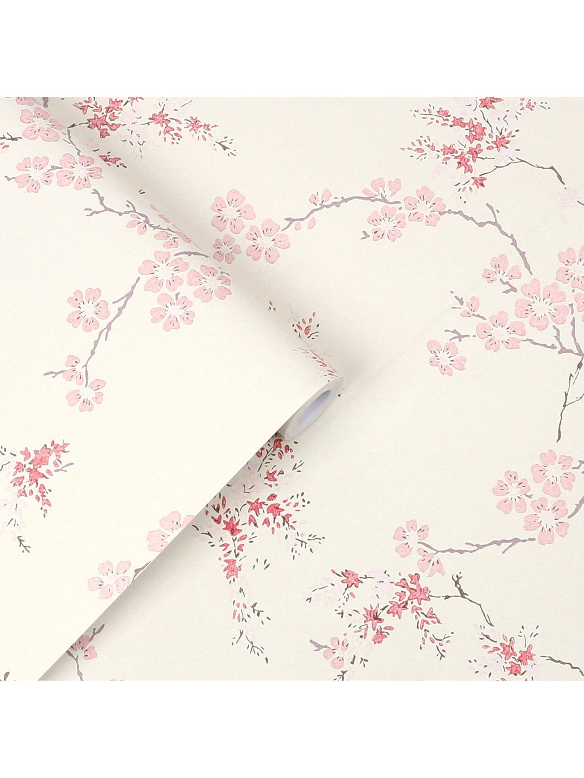 Laura Ashley Oriental Blossom pattern wallpaper for interior walls, UK version