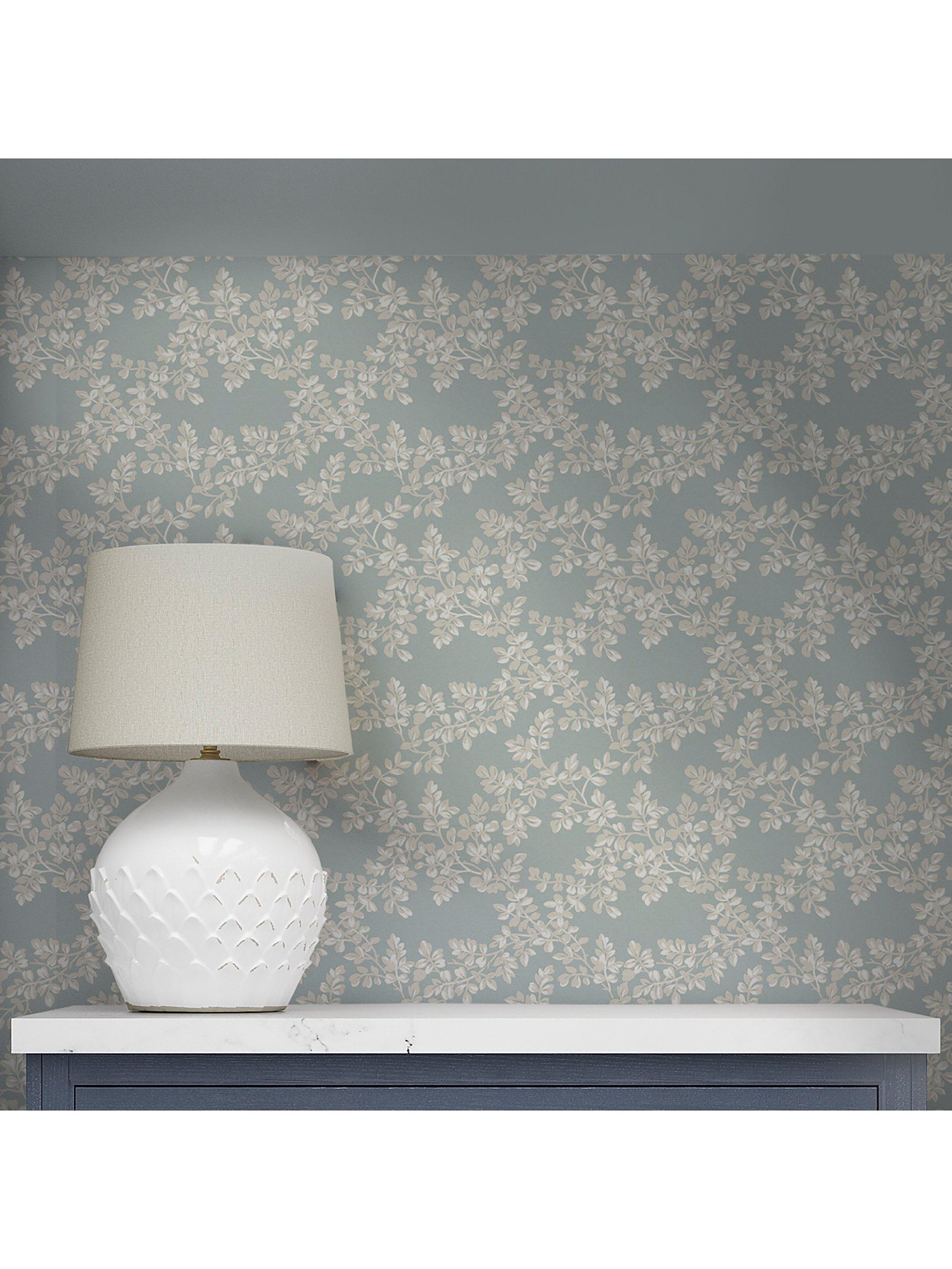Laura Ashley Burnham wallpaper leaf trellis pattern , UK version