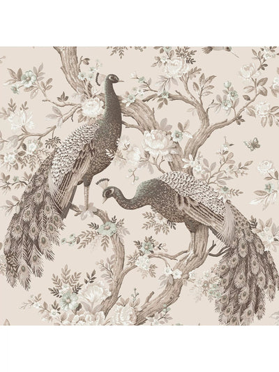 Wallpaper with Striking Peacock Design