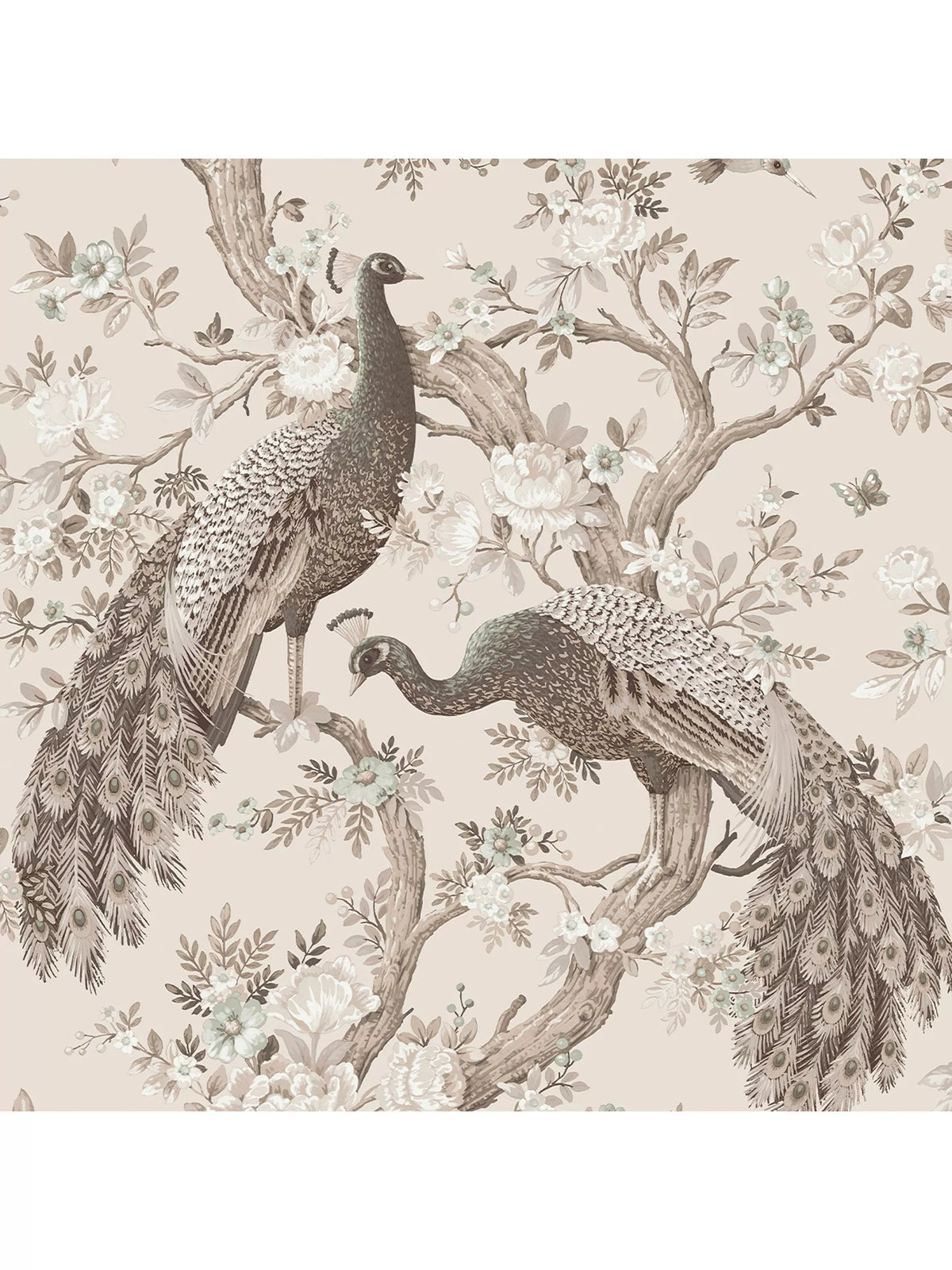 Laura Ashley Belvedere wallpaper with peacock design, UK version