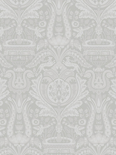 Papier peint à motif damassé héraldique pour un intérieur royal