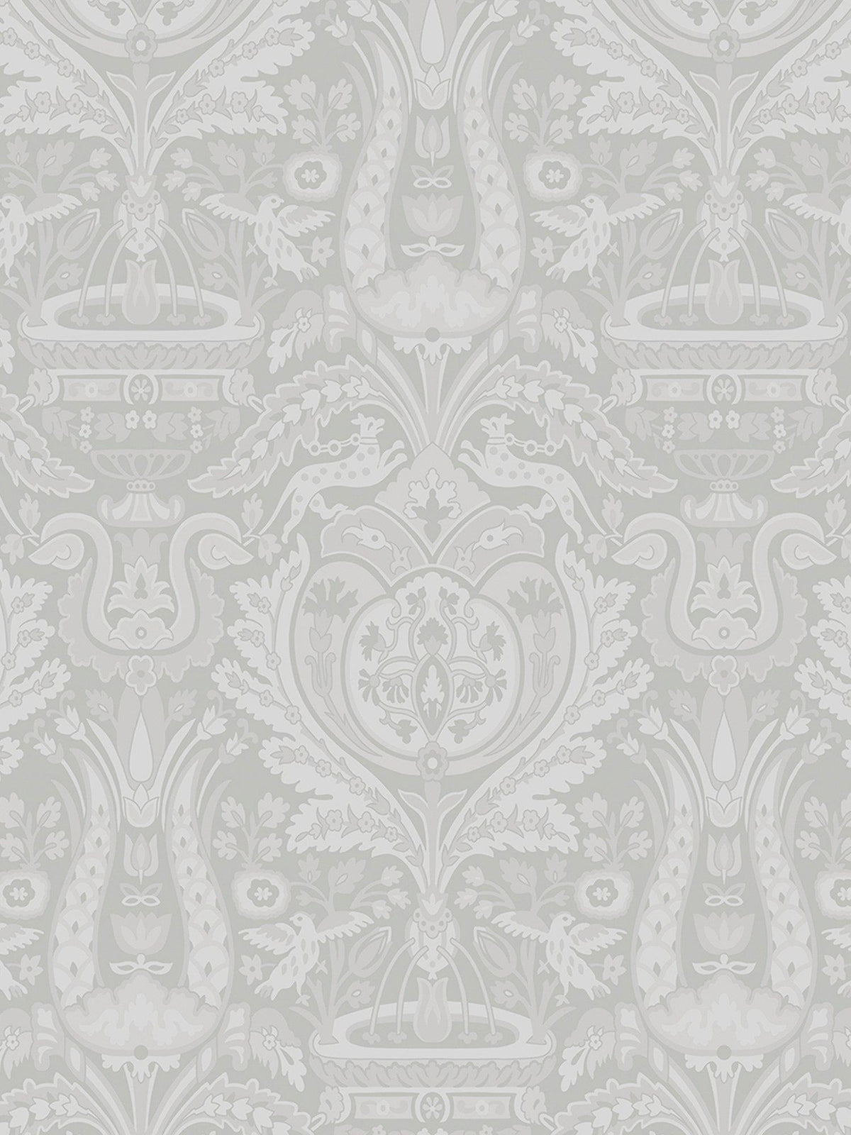 Heraldic Damask Design Wallpaper for Regal Interior
