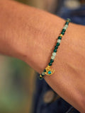 Estella Bartlett beaded eye charm bracelet with gold and jade - British product