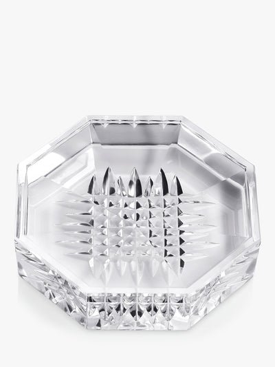 Intricate Cut Glass Decorative Tray with Bevelled Centre