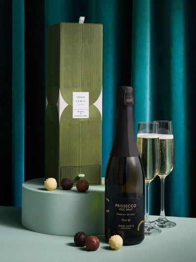 John Lewis Prosecco and Chocolate Truffles Gift Box 75cl 35g