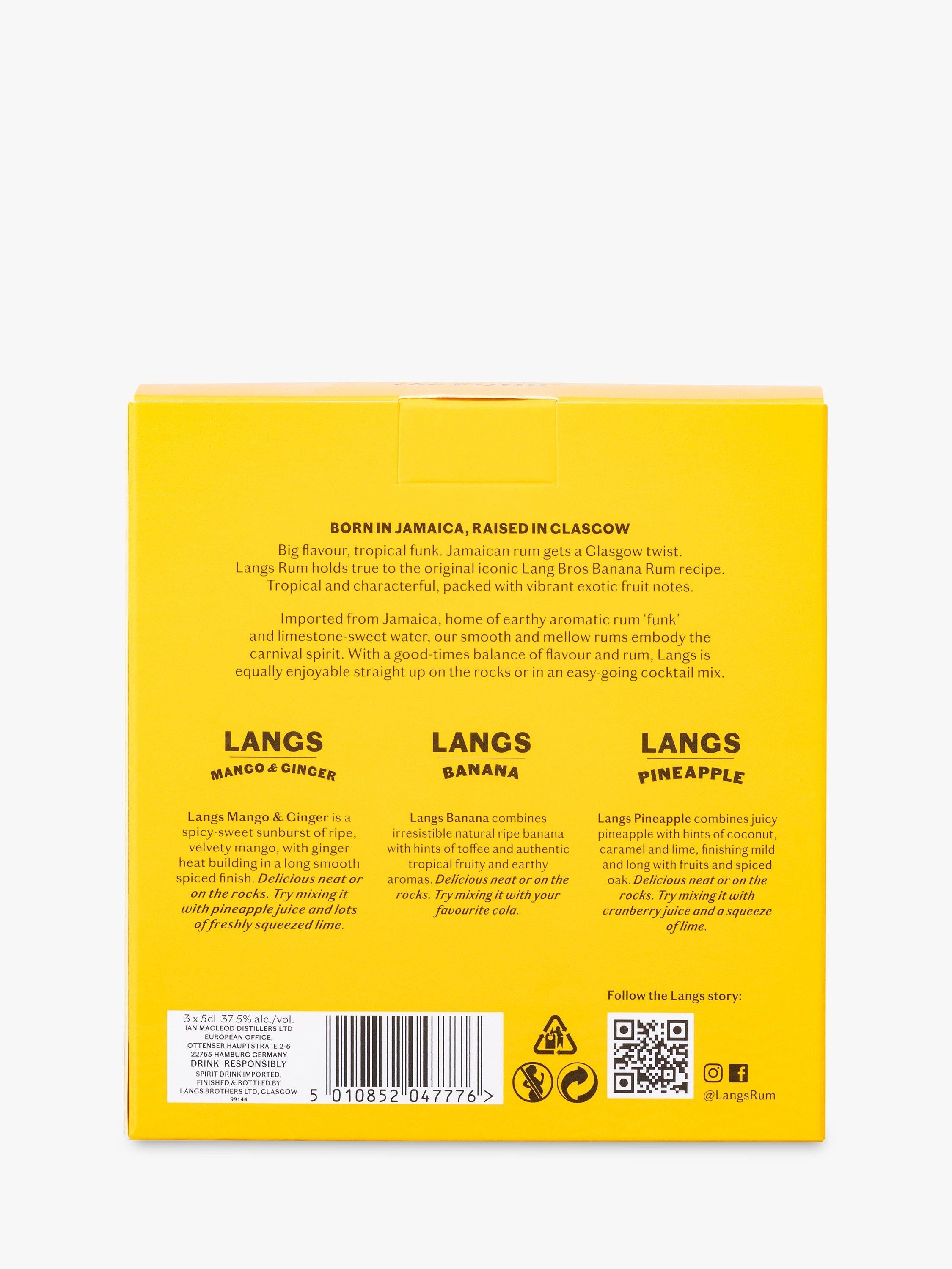 Langs rum selection pack of 3 15cl, UK version