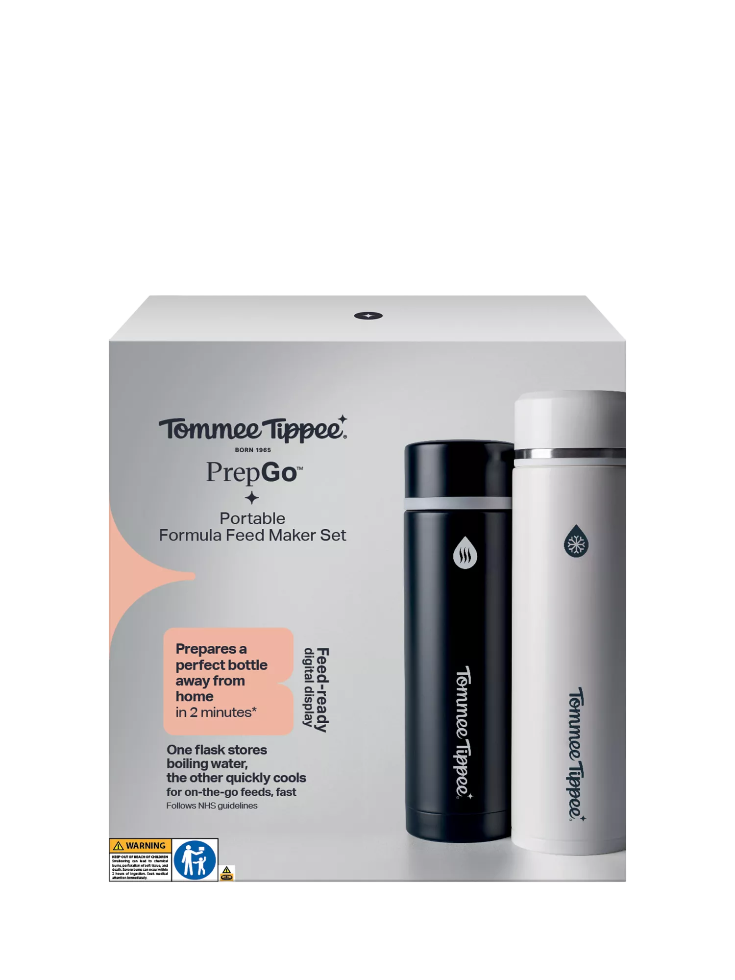 Tommee Tippee GoPrep portable formula feedmaker kit with hot and cool flasks (British brand)