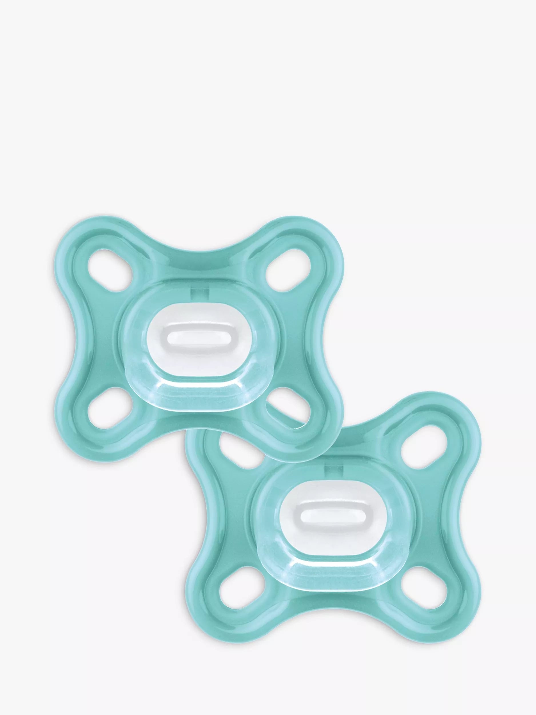 MAM Silicone Baby Comfort Soother, 0+ Months, Pack of 2, Blue - McGrocer