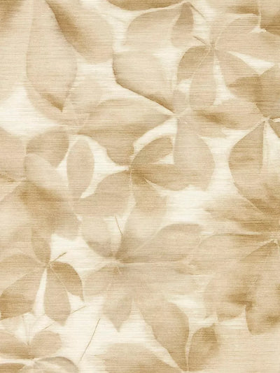 Grounded Wallpaper with Horse Chestnut Leaf Design and Embossed Texture