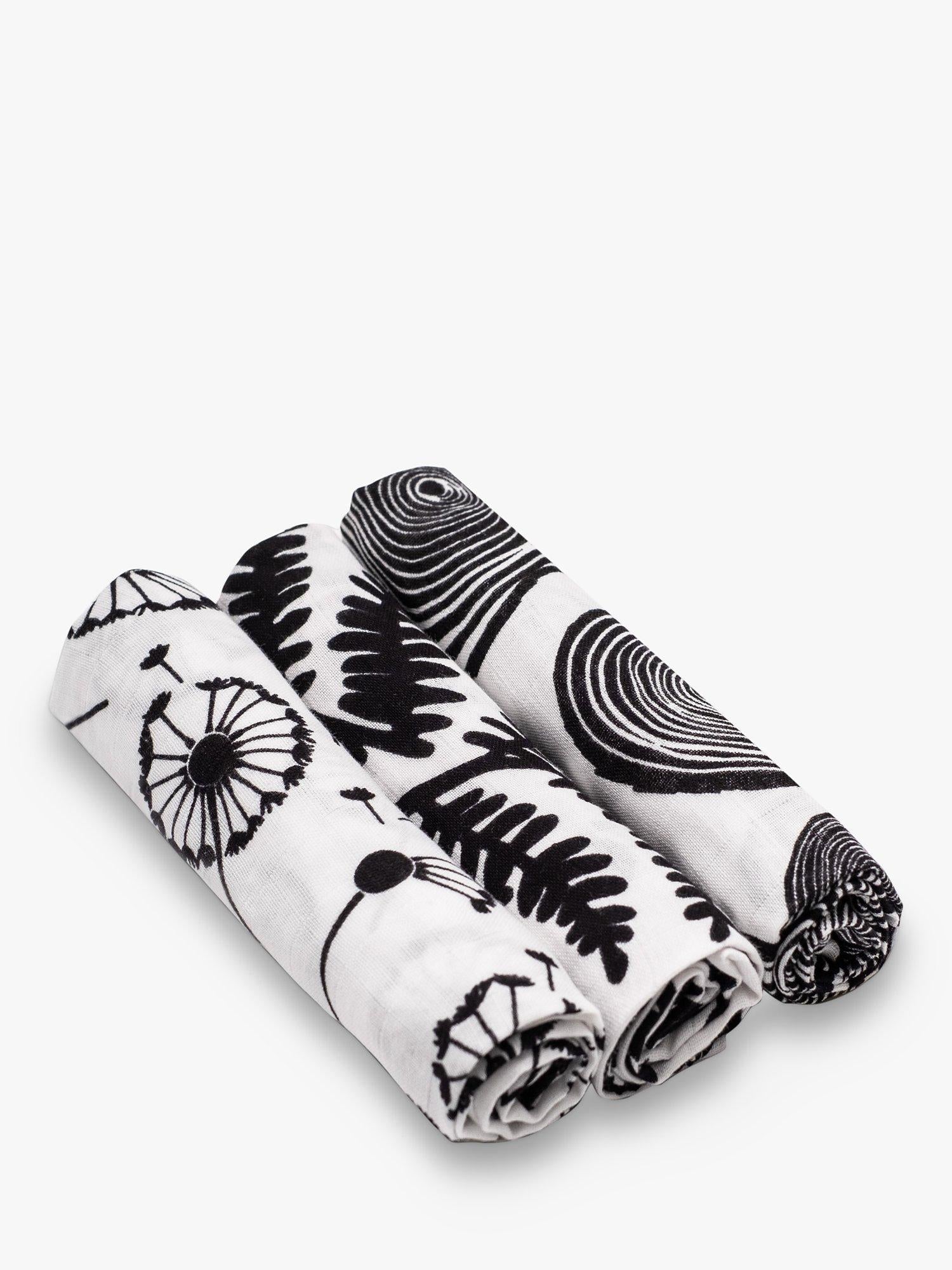 Etta Loves sensory muslin squares with plant prints, pack of 3 - British product