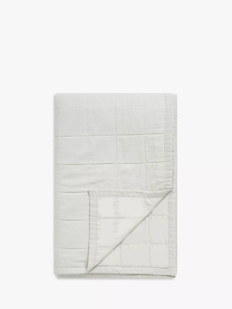 John Lewis Linen Blend Quilted Bedspread