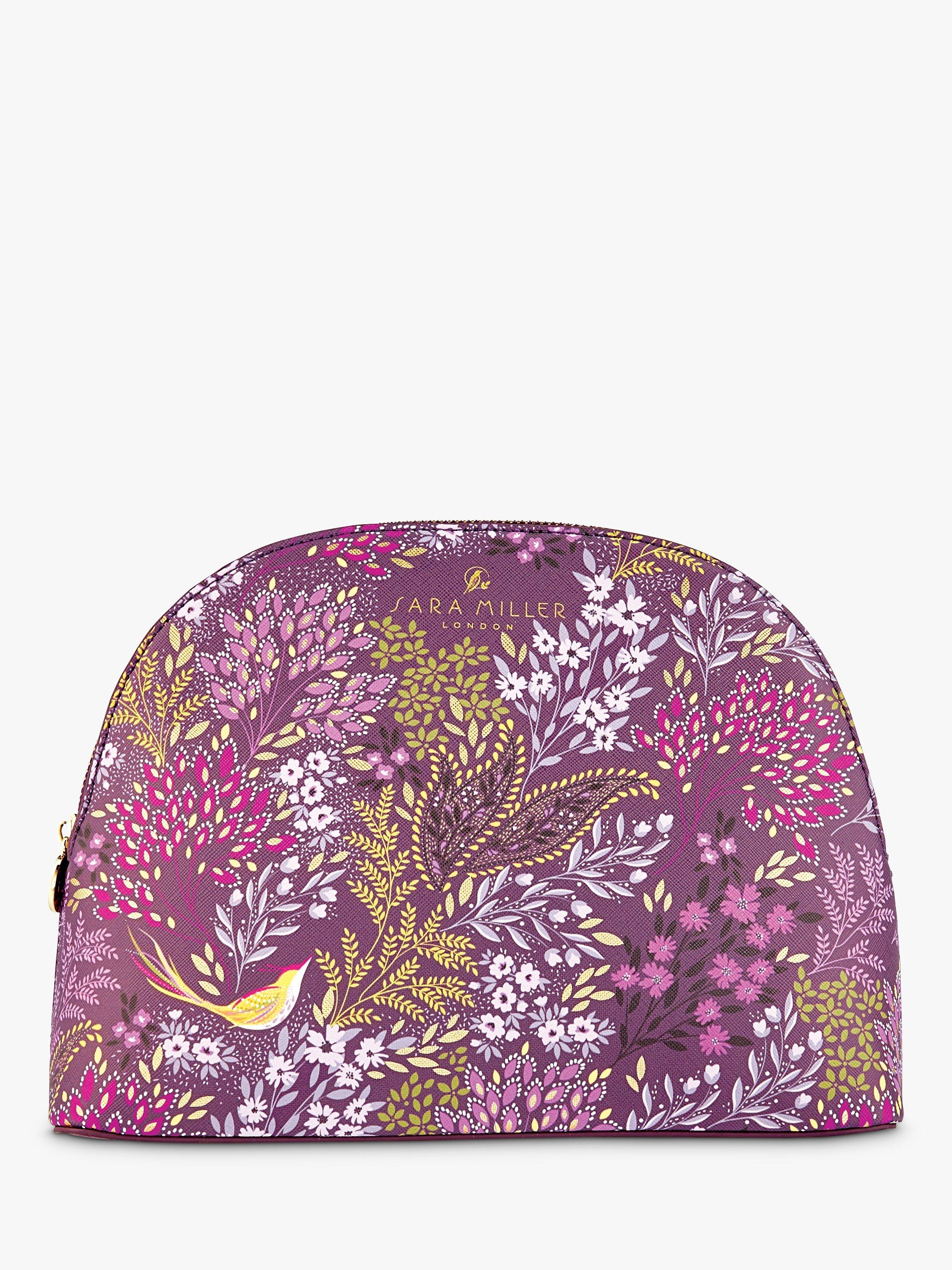 Sara Miller bird and florals cosmetic bag purple (British brand)
