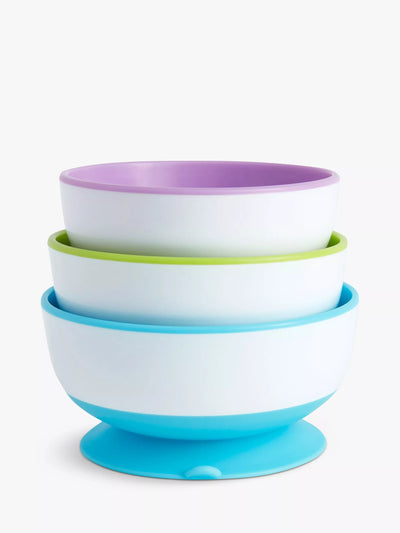 Munchkin Stay Put Suction Bowl Set of 3 Multi Baby Feeding Bowls