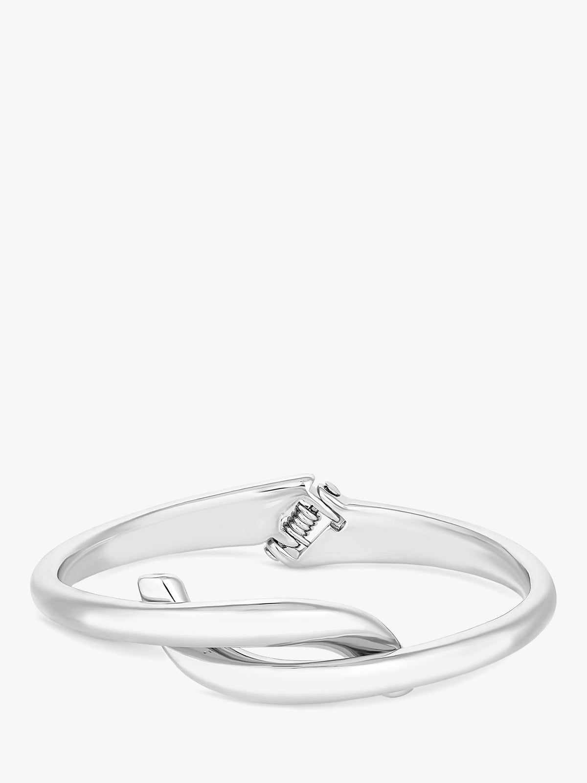 Polished Twisted Silver Slip-On Bangle