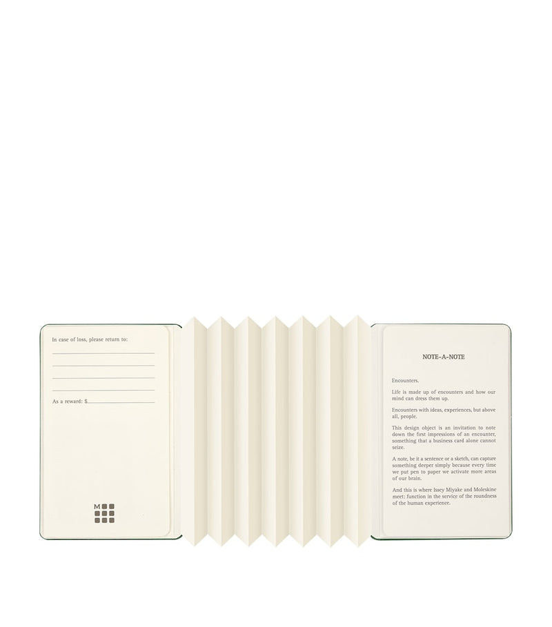 Moleskine business card holder with note pages, 11.5cm x 8cm x 1cm, imported from the UK