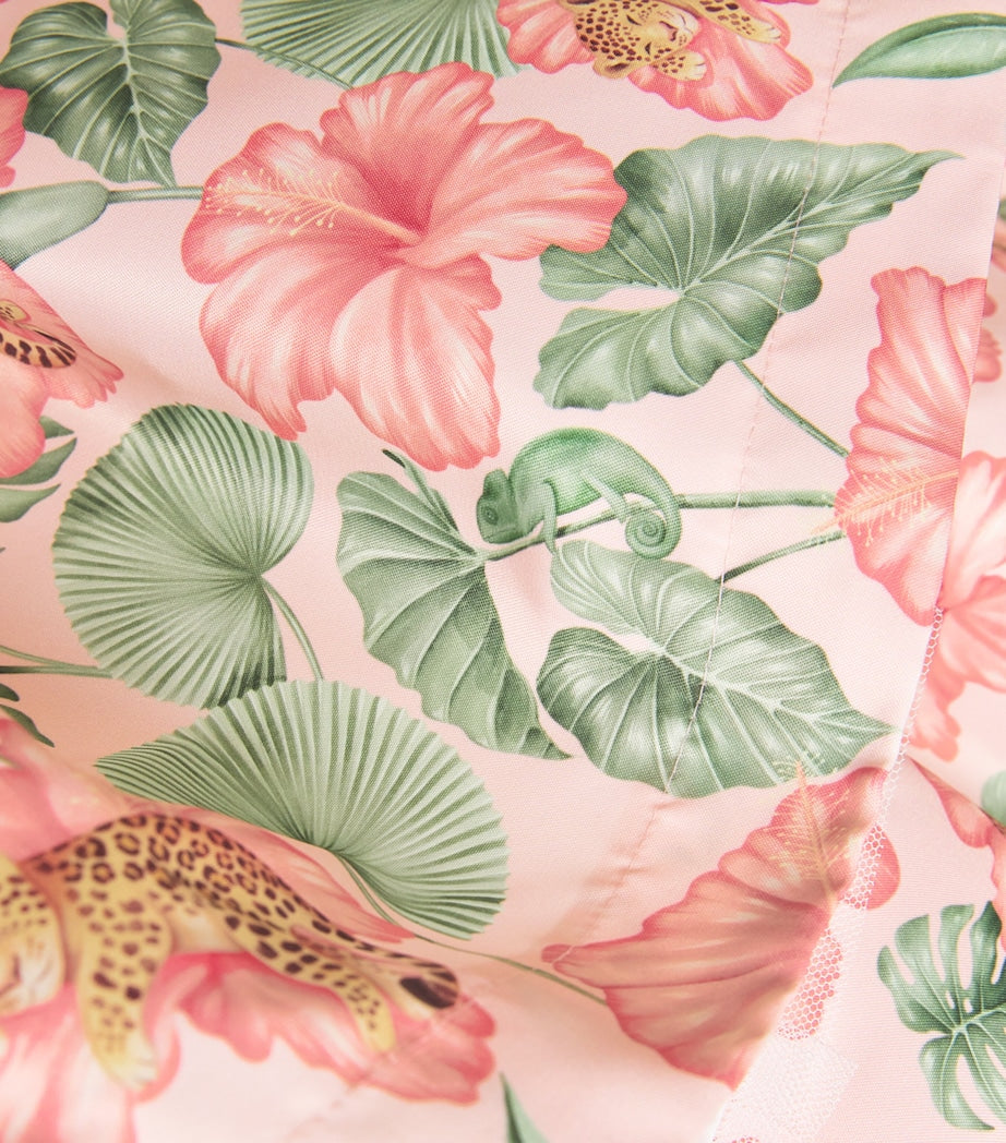Mama Luma high-low skirt with lotus print for ages 3-12 years, imported from the UK