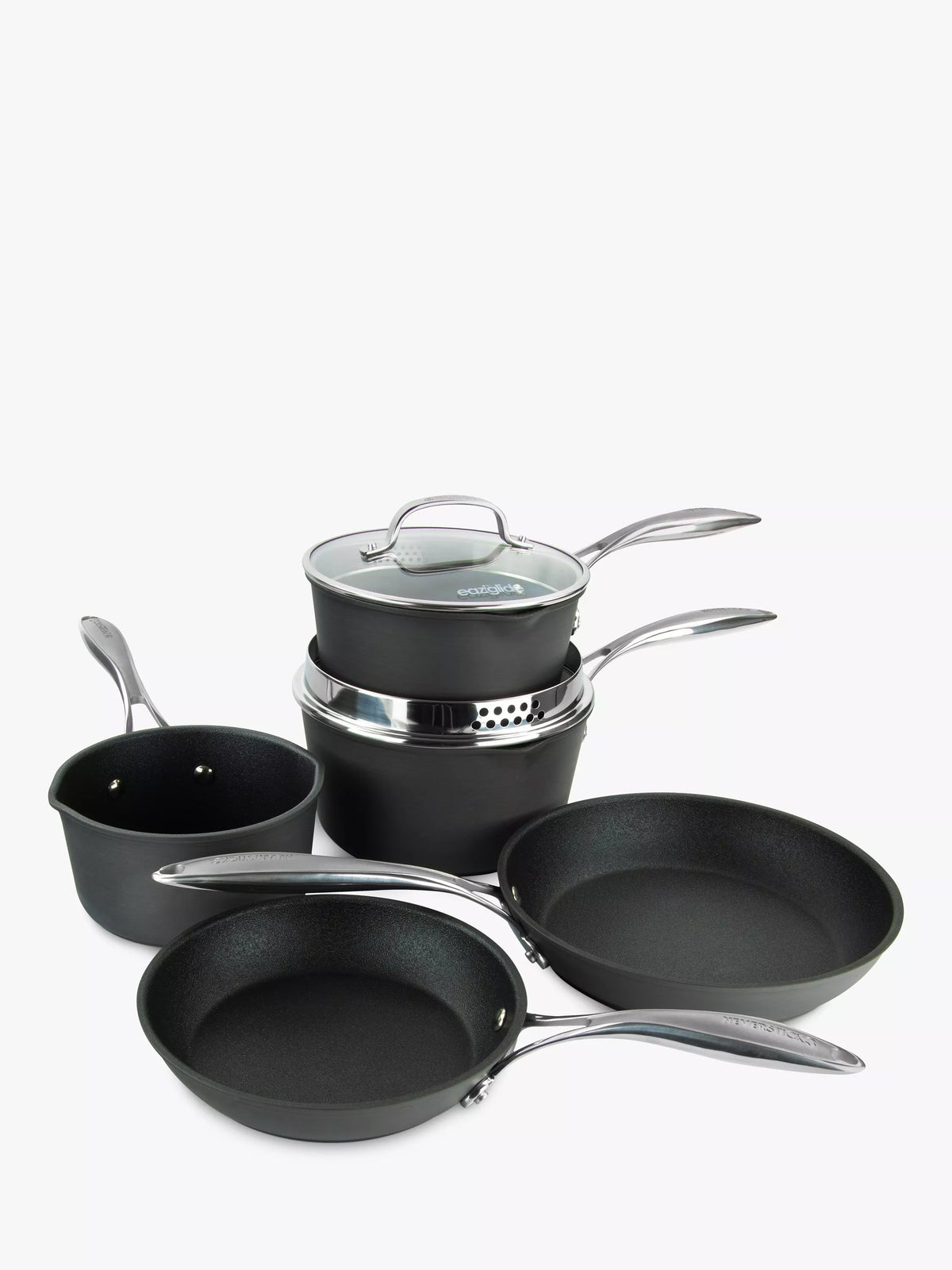Eaziglide Neverstick3 Professional Aluminium Non-Stick Pan Set 5 Piece - British product