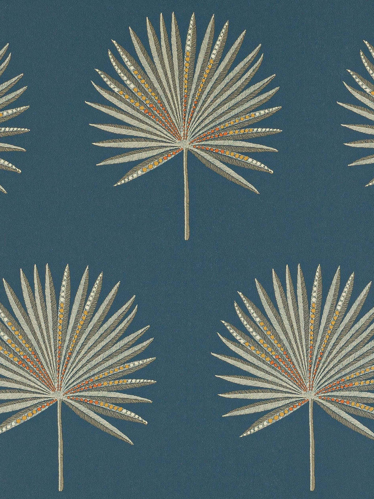 Gravure Printed Palm Leaf Design Wallpaper