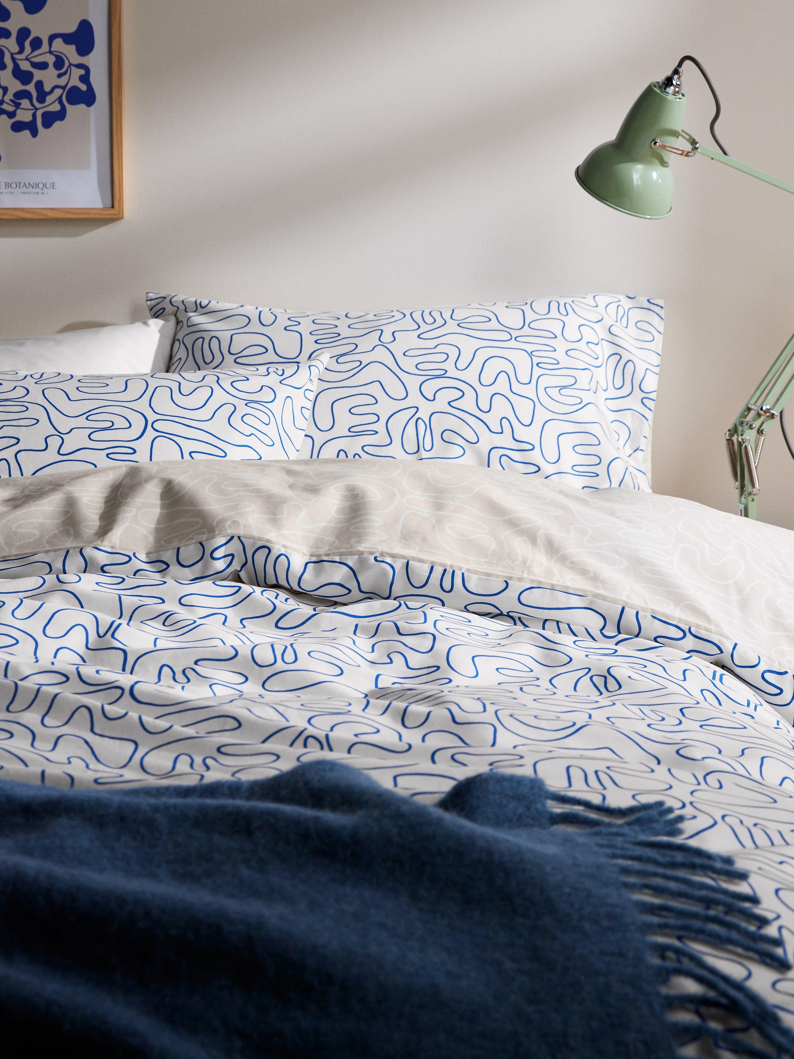 John Lewis scribble reversible cotton duvet cover set, UK version