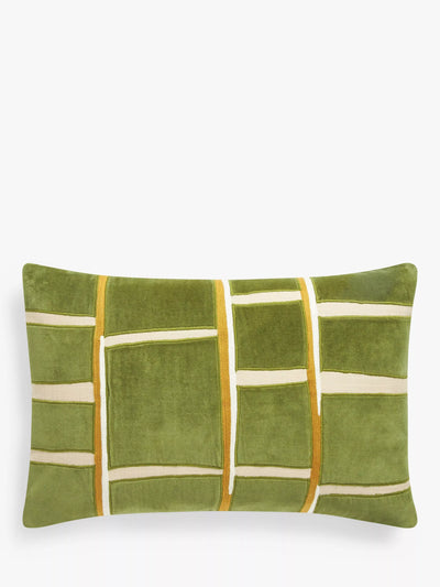 John Lewis Lea Cushion with Velvet Block Applique
