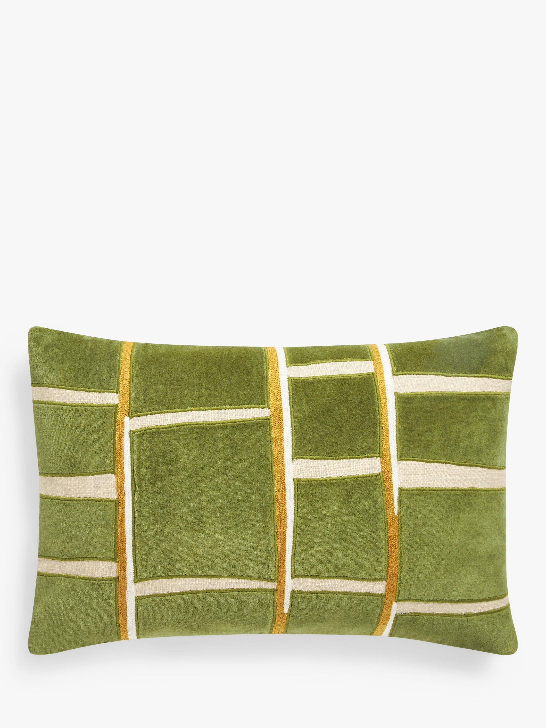 John Lewis Lea cushion with velvet block applique, UK version