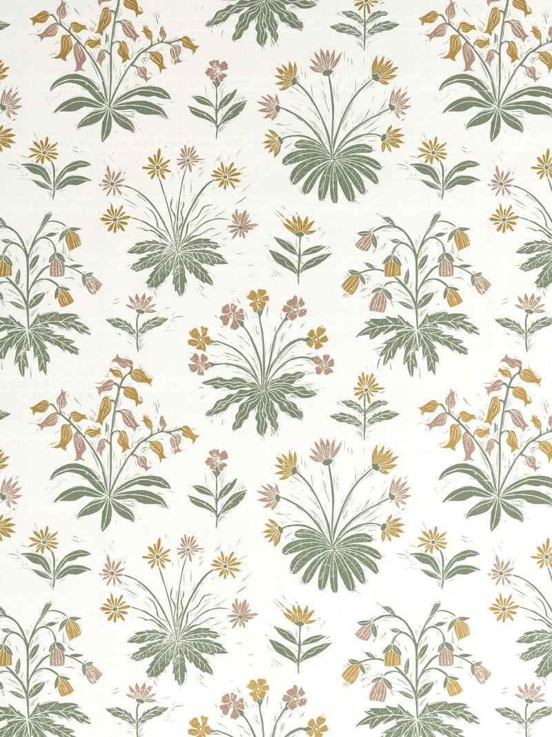 Wallpaper with Woodland Flower Print for Bedrooms