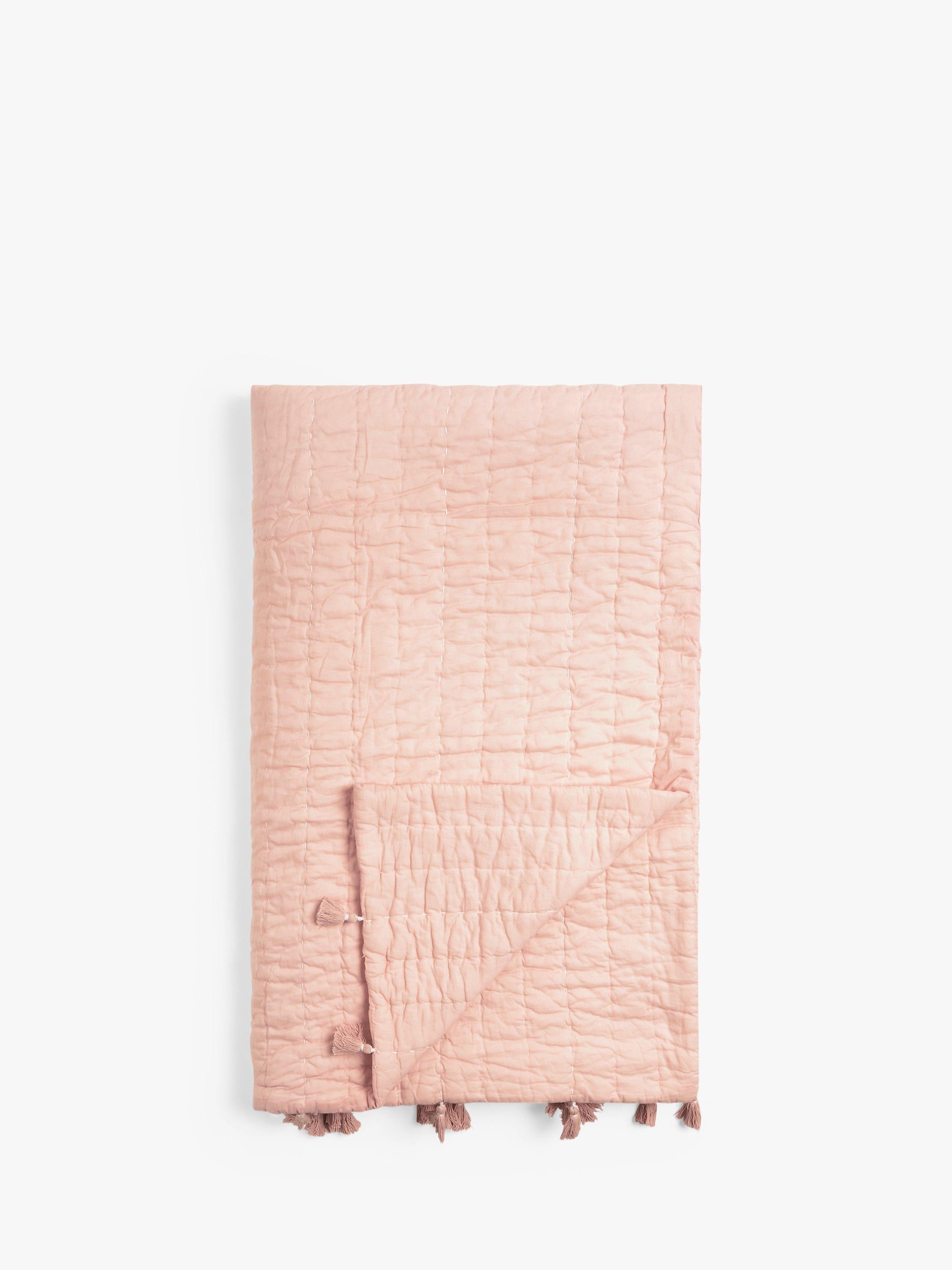 John Lewis kids' tassel pure cotton quilted throw, UK version