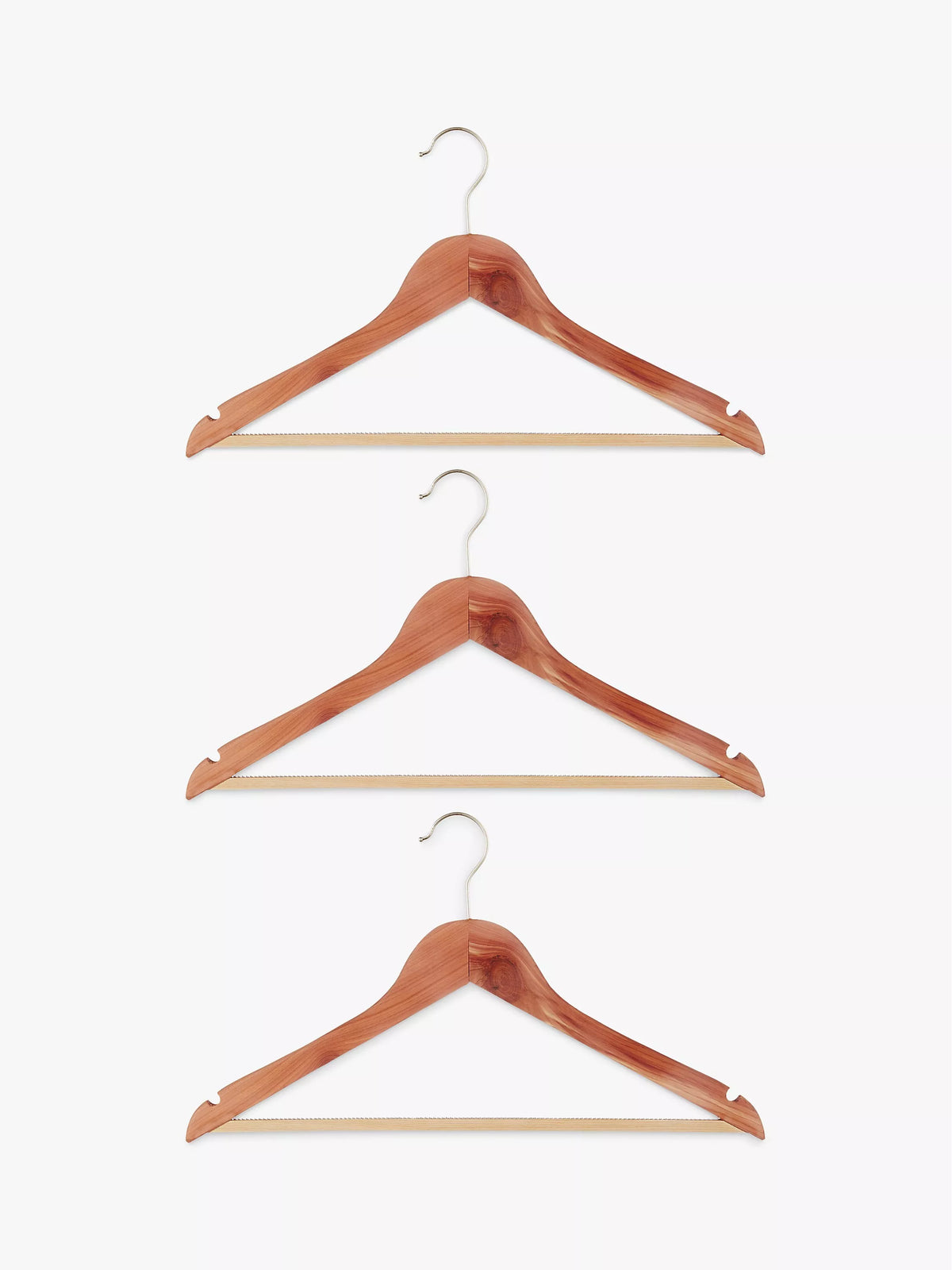John Lewis FSC Cedar Natural clothes hangers pack of 3, UK version