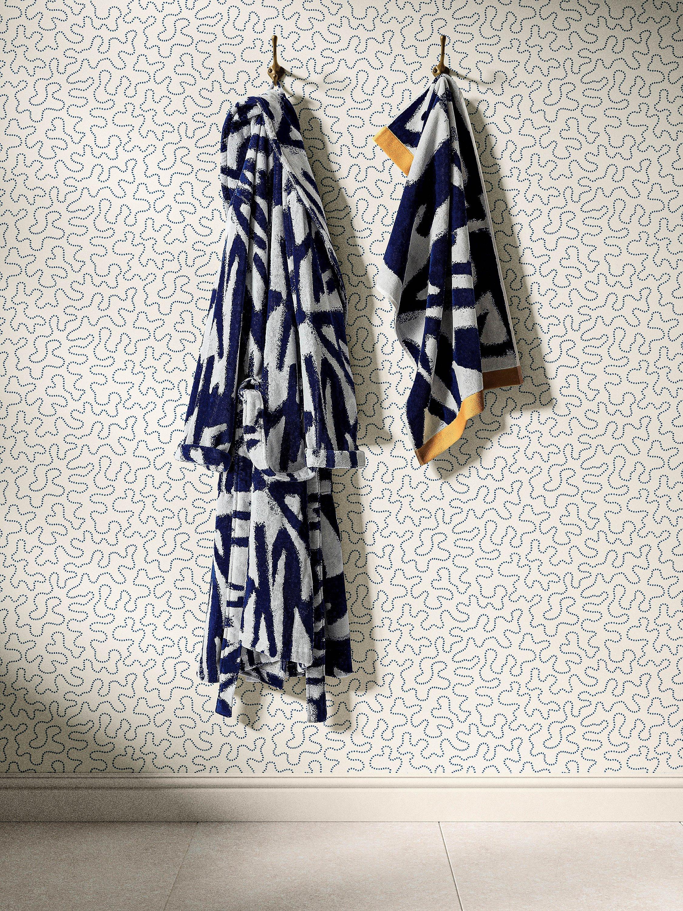 Harlequin x Sophie Robinson Thicket Bath Robe Lapis, UK version