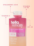 Hello Sunday moisturising serum with SPF 50, UK version