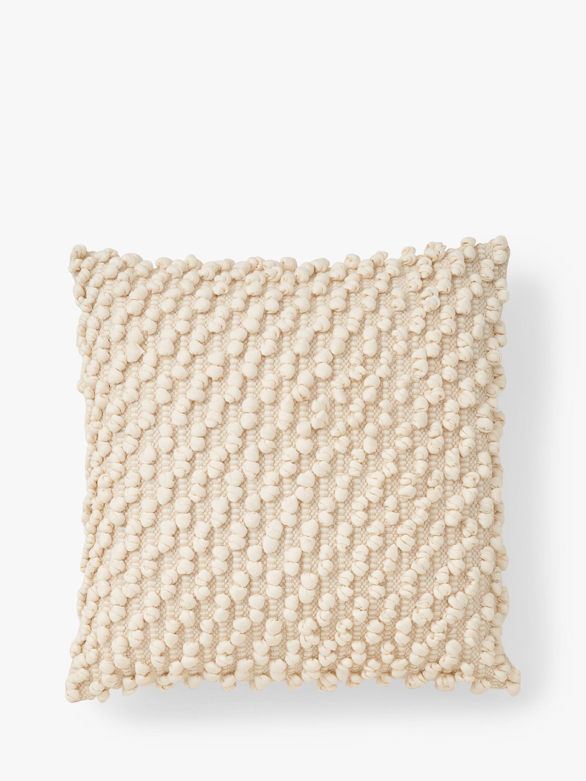 Truly Knotted Square Cushion in Ecru (British brand)