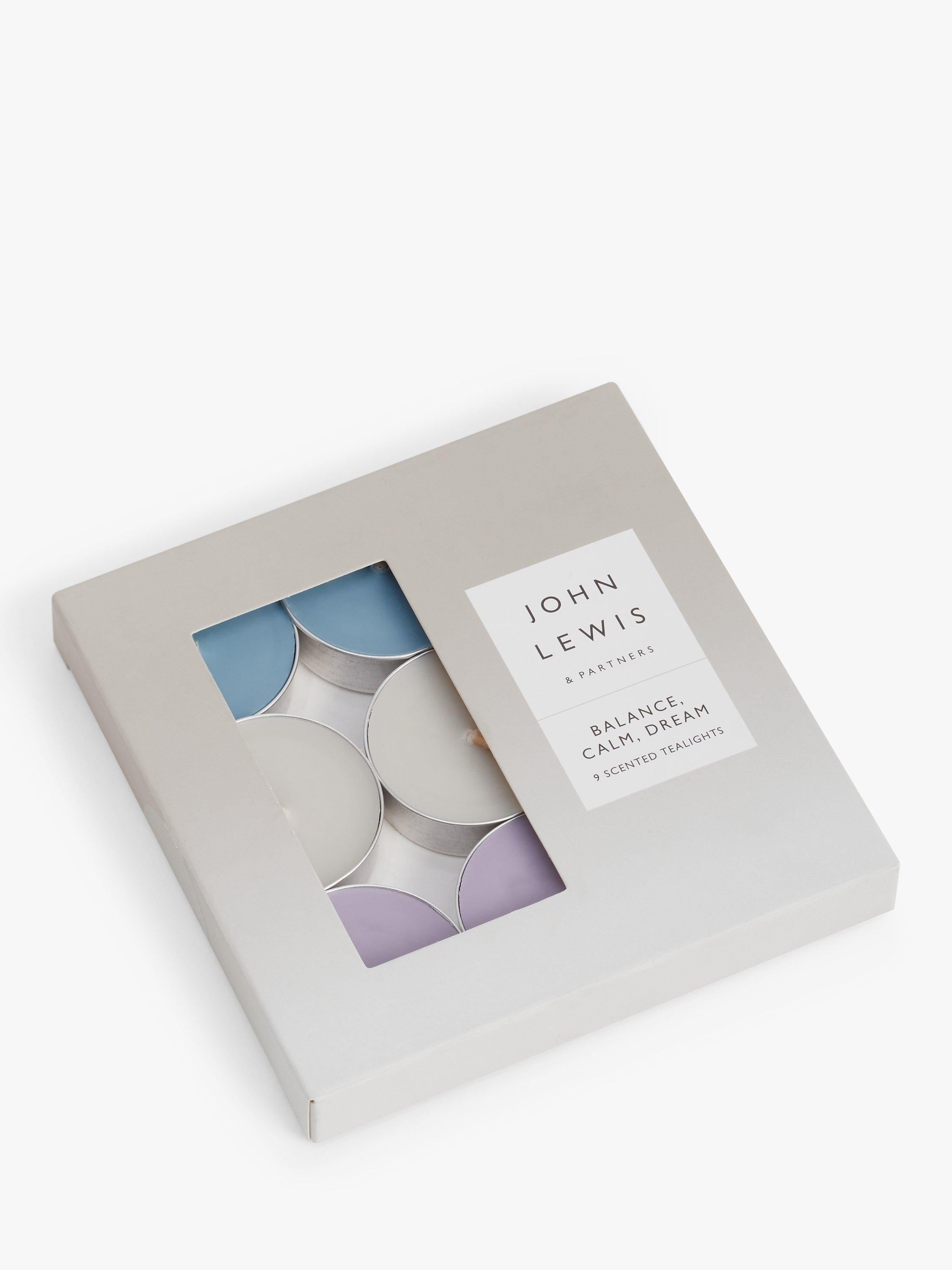 John Lewis scented tealights Balance Calm Dream pack of 9, UK version